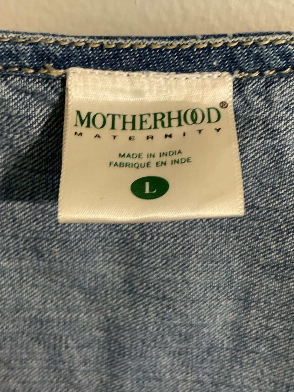 Motherhood Maternity Embroidered Denim Dress with Ties Large - Picture 5 of 9